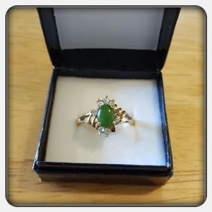 Woman's Simulated Green Emerald Ring